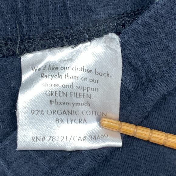 EILEEN FISHER Leggings 2XS Stretch Organic Cotton Jersey Cropped Black USA - Picture 7 of 13